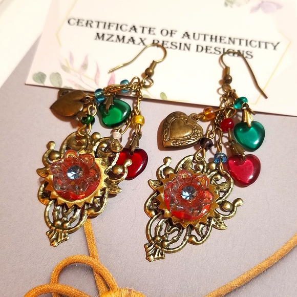 LONG FEMININE MzMax Resin Designs Earrings - Picture 6 of 7